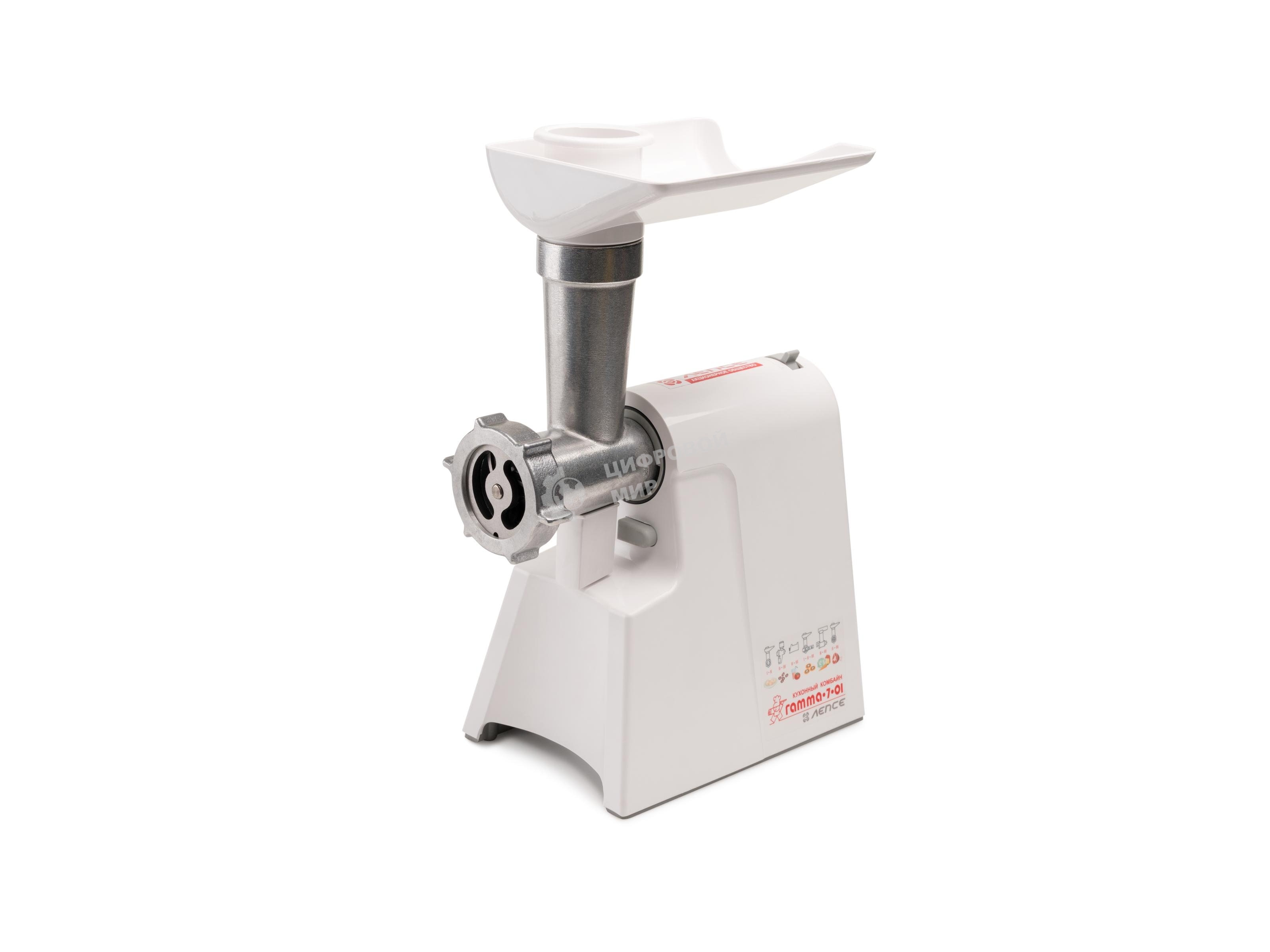 Мясорубка электрическая ЛЕПСЕ Гамма-7-01 белый, 700 Вт, 0.7 кг/мин, насадки - 7