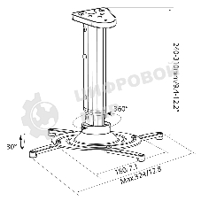 Кронштейн для проектора Cactus CS-VM-PR05M-BK черный макс.10кг настенный и потолочный поворот и наклон