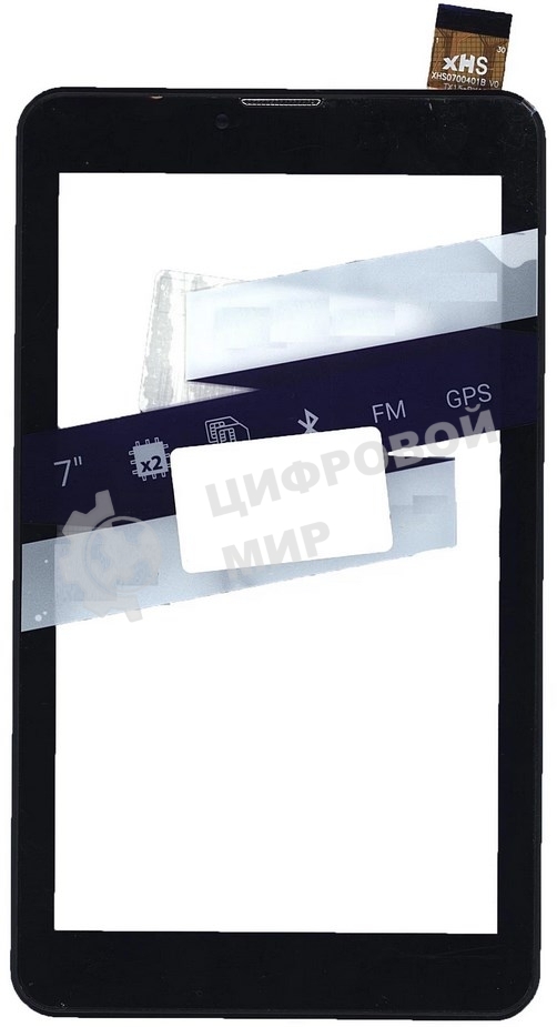 Сенсорное стекло (тачскрин) для Irbis TZ709 V2, черное с рамкой