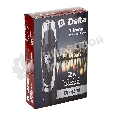Триммер для носа, ушей и бровей Delta DL-4300 черный с серебристым