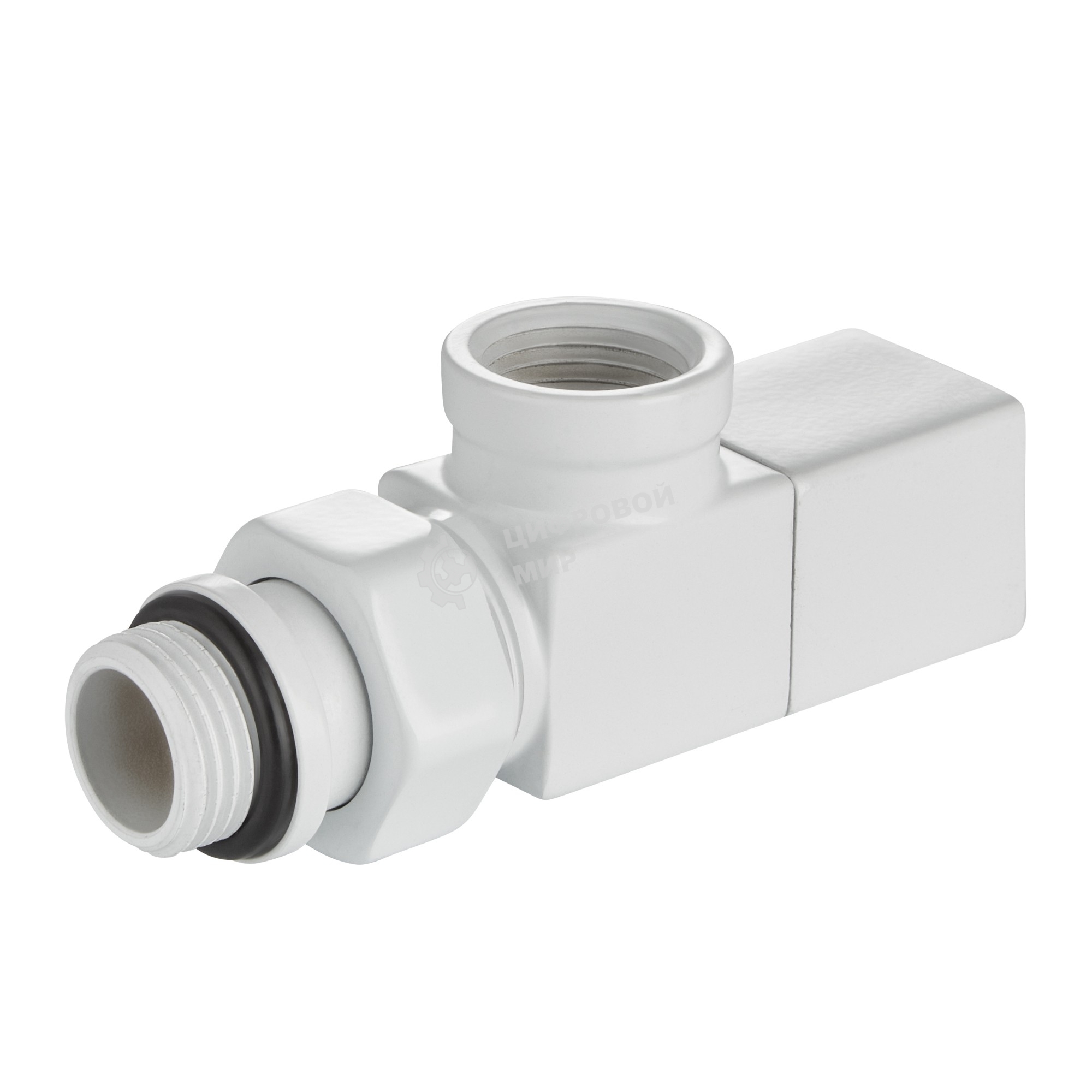 Набор дизайн-вентилей Royal Thermo CUBE, осевой (белый) 1/2