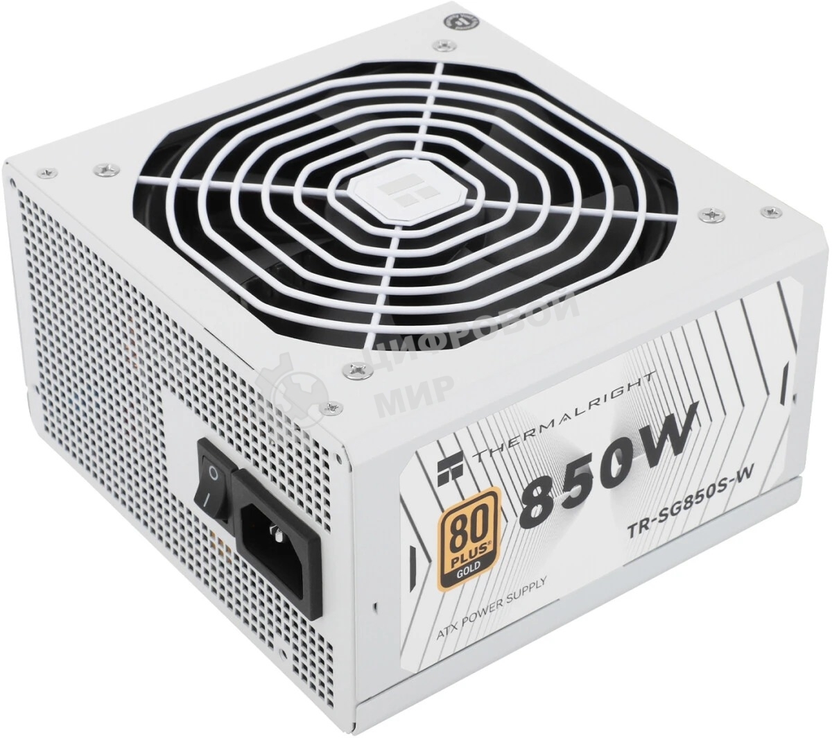 Блок питания Thermalright, 850W 80+ Gold (ATX, 3.1, PCIe 5.1, Non-modular, 1x24(20+4)pin, 1xCPU 8(4+4)pin, 2xPCIe*2 8(6+2)pin, 5xSATA3, 1x12+4pin (12VHPWR PCIe 5.1 12+4pin 600mm), 3xMOLEX4pin, Active, 120x120мм, 150x140x86mm, APFC, white)