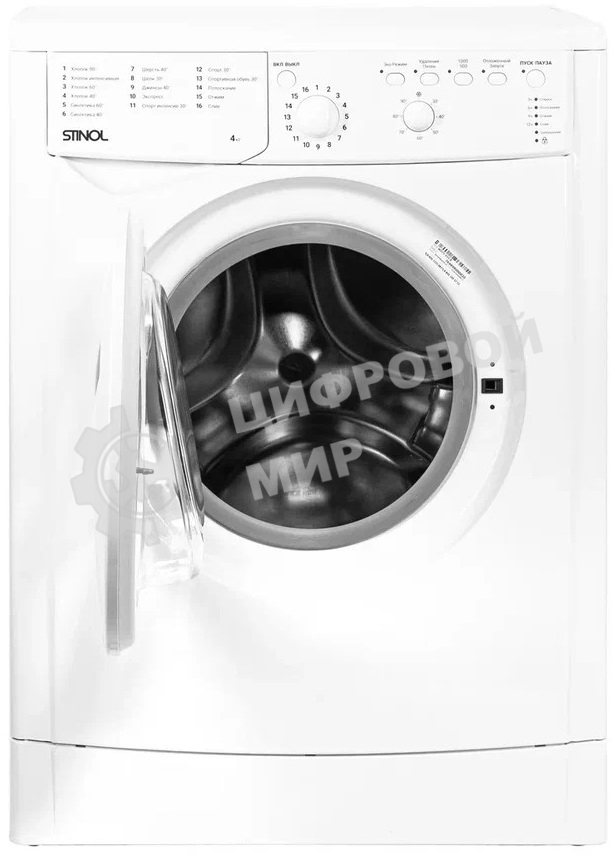 Стиральная машина Stinol WSTU 410 B белый, загрузка фронтальная 4 кг, 1000 об/мин, класс A