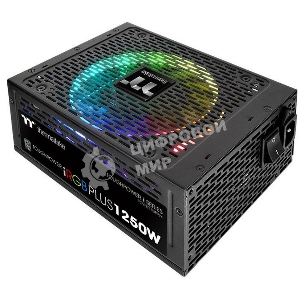 Блок питания Thermaltake ToughPower iRGb PLUS (PS-TPI-1250F3FDTE-1), 1250Вт, 80 PLUS Titanium, 140мм, модульный, черный