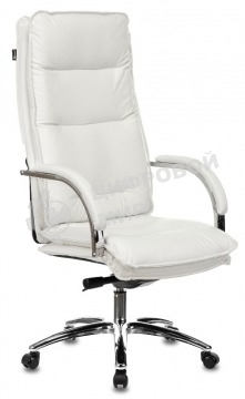 Кресло руководителя Бюрократ T-9927SL слоновая кость, кожа, крестов. хром