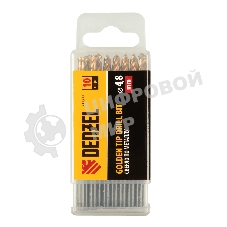Сверло по металлу Denzel 4,8 мм, HSS-Tin, Golden Tip, 10 шт.