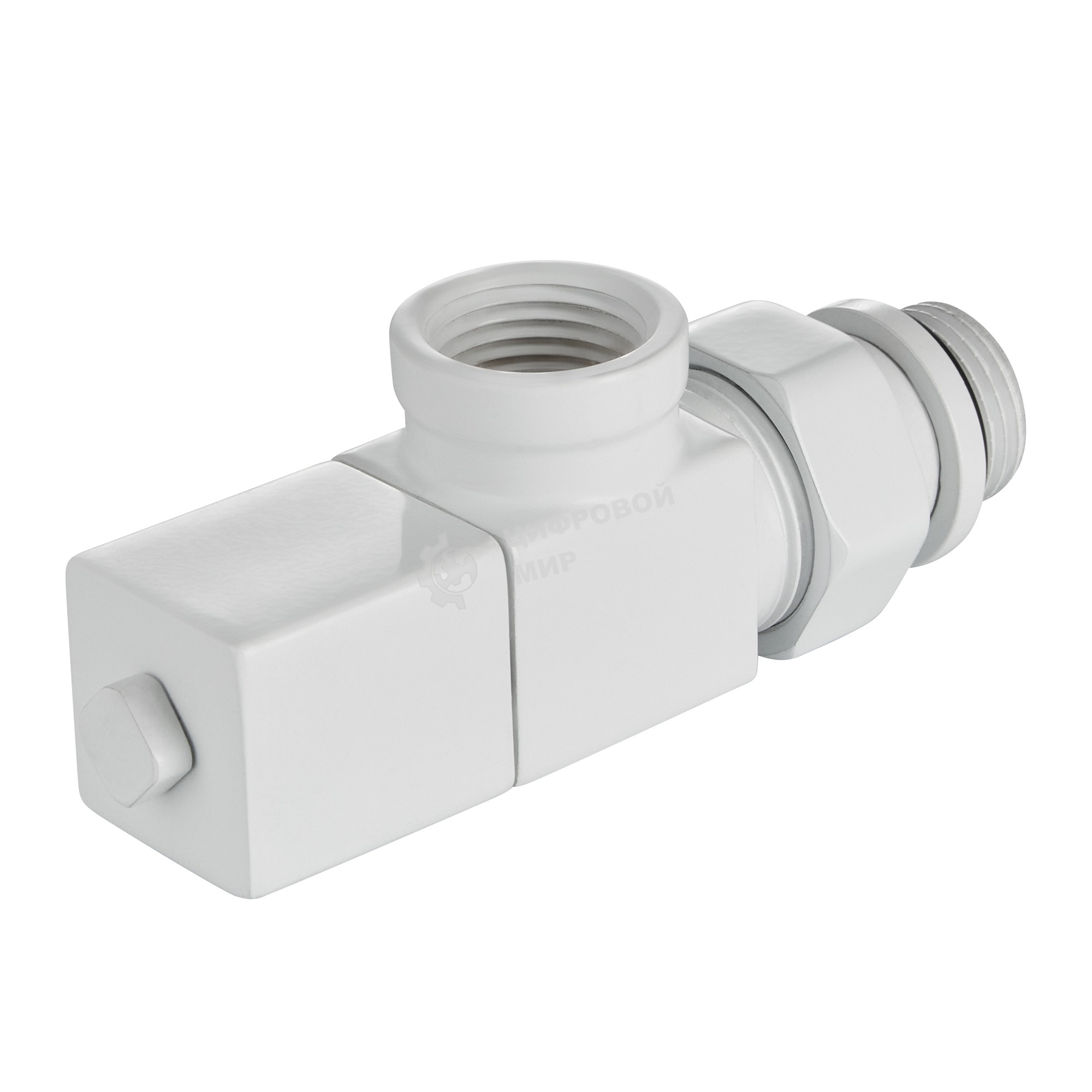 Набор дизайн-вентилей Royal Thermo CUBE, осевой (белый) 1/2