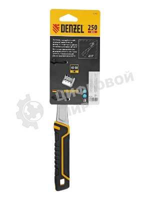 Ключ разводной Denzel 15743, 250 мм (раскрытие до 38 мм), CrV, с быстрым сбросом, кованый, TPR рукоятка