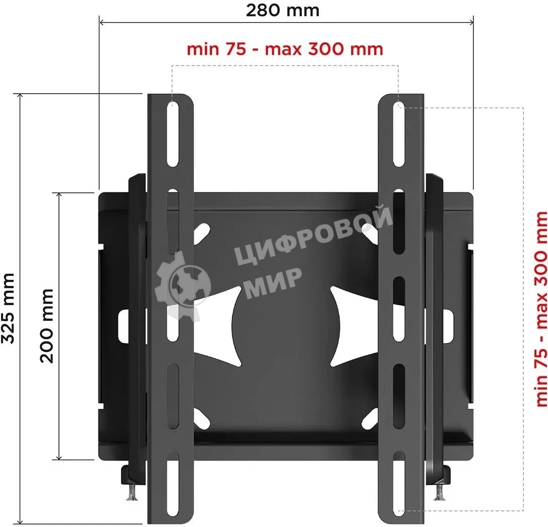 Кронштейн для телевизора Holder LCDS-5010 черный металлик, настенный, наклон
