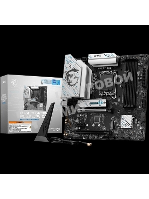 Материнская плата MSI B760M GAMING PLUS WIFI DDR4, LGA1700, Intel B760, 4xDDR4, 4xSATA, 2xM.2, 1xPCIe 4.0 x16, 1xPCIe 4.0 x4, 2xPCIe 3.0 x1, 2xDP, 2xHDMI, 1x2.5Gb LAN, Wi-Fi 6E, Bluetooth 5.3, 4xUSB-A 5Gbps, 6xUSB-A 2.0, 3x3.5 мм, 7.1, mATX