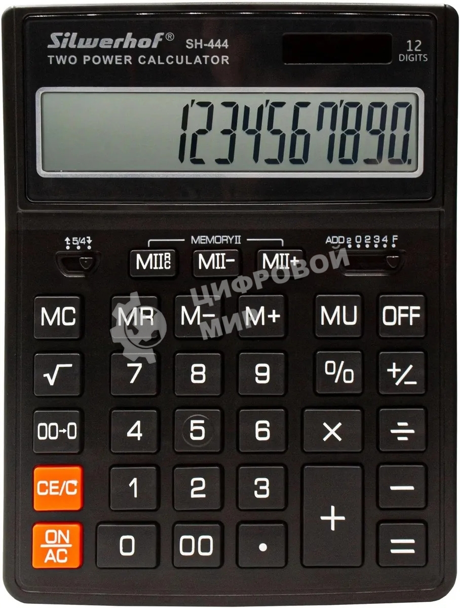 Калькулятор настольный Silwerhof SH-444 черный 12-разр.