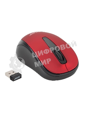 Мышь беспроводная Acer OMR136 красный, 1000 dpi, радиоканал, USB, кнопки - 3