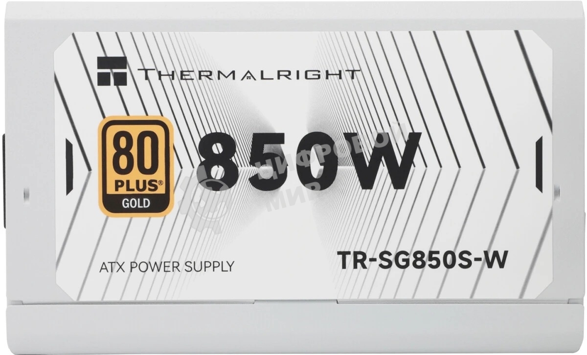 Блок питания Thermalright, 850W 80+ Gold (ATX, 3.1, PCIe 5.1, Non-modular, 1x24(20+4)pin, 1xCPU 8(4+4)pin, 2xPCIe*2 8(6+2)pin, 5xSATA3, 1x12+4pin (12VHPWR PCIe 5.1 12+4pin 600mm), 3xMOLEX4pin, Active, 120x120мм, 150x140x86mm, APFC, white)
