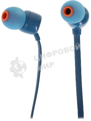 Проводные наушники JBL Tune 110 синий, внутриканальные, Jack 3.5 мм