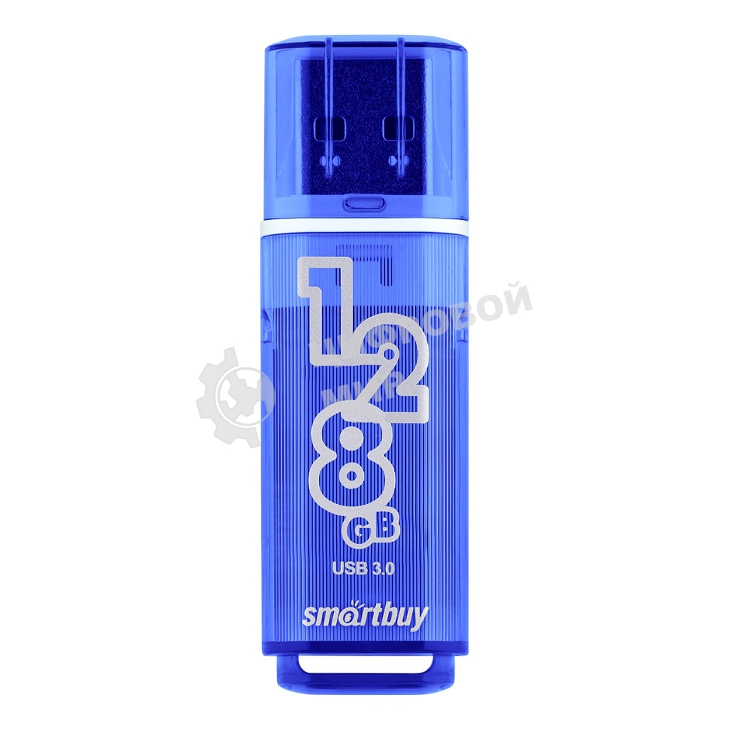 Флешка USB SmartBuy Glossy Dark Blue (SB128 GbGS-DB), 128Gb, USB 3.0, R/W 75/30, темно-синий
