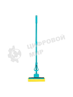 Швабра отжимная Home Palisad 110 см, губка PVA 26х5,5х6 см, телескопическая рукоятка, бирюзовая