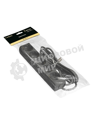 Удлинитель ExeGate ECE-5-5B (EX285825RUS), черный, 5 м, евровилка с заземлением, 5 евророзеток с заземлением, 2200 Вт