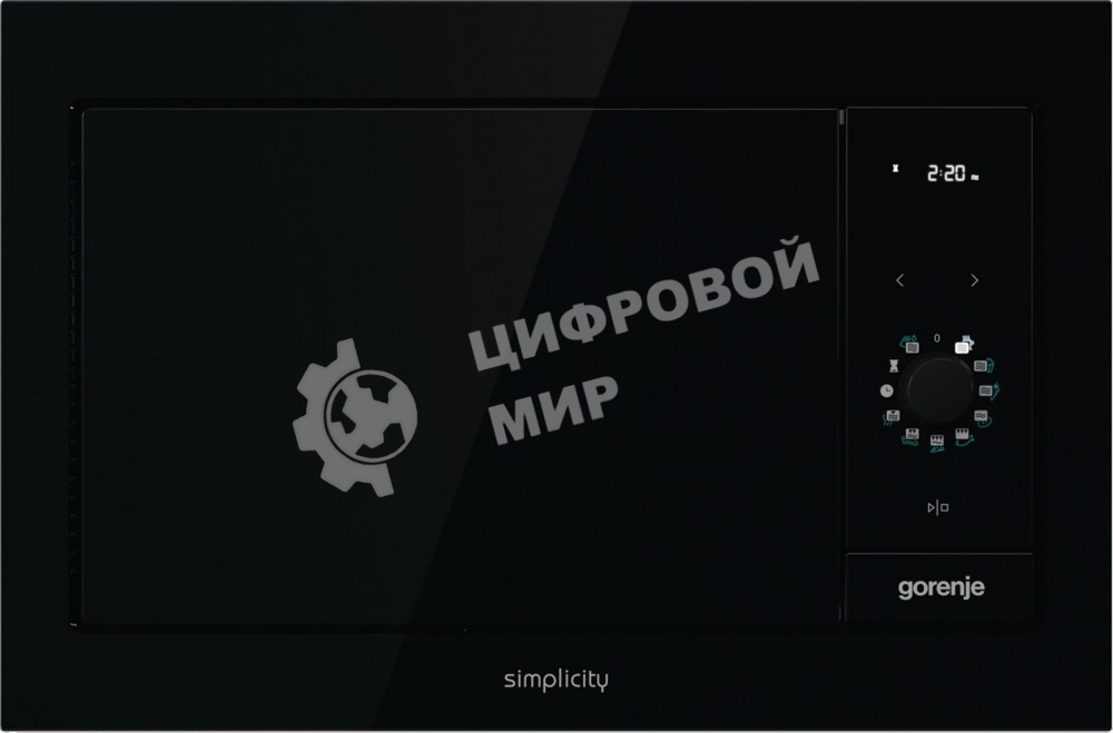 Встраиваемая микроволновая печь GORENJE BM235G1SYB черный 23 л, 900 Вт, переключатели - поворотный механизм/сенсор