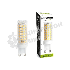 Лампа светодиодная Feron LB-434 (38147) 9 вт 230в G9 белый капсульная