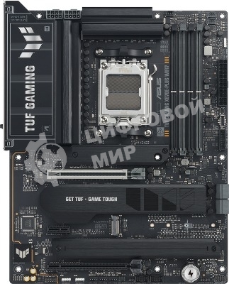 Материнская плата ASUS TUF GAMING X870E-PLUS WIFI7, AM5, AMD X870E, 4xDDR5, 4xSATA, 4xM.2, 1xPCIe 5.0 x16, 1xPCIe 4.0 x4, 1xPCIe 3.0 x1, 1xHDMI, 1x2.5Gb LAN, Wi-Fi 7, Bluetooth 5.4, 2xUSB-C 40Gbps, 3xUSB-A 10Gbps, 4xUSB-A 5Gbps, 4xUSB-A 2.0, 3x3.5 мм, 7.1