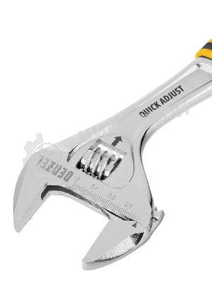 Ключ разводной Denzel 15743, 250 мм (раскрытие до 38 мм), CrV, с быстрым сбросом, кованый, TPR рукоятка