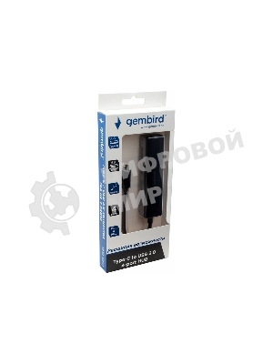 USB-концентратор Gembird UHB-C364, USB 3.0, USB 4 порта, USB Type-C / с доп питанием