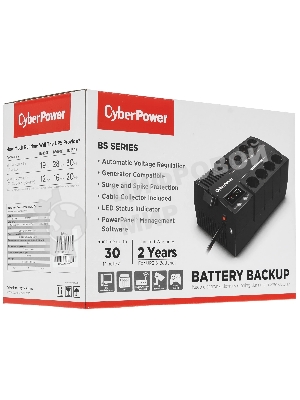 Источник бесперебойного питания CyberPower BS650E NEW/650 ВА/390 Вт/8 х CEE 7 (евророзетка)