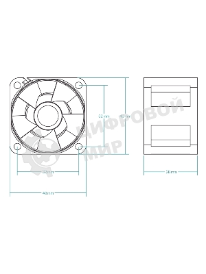 Вентилятор для корпуса Arctic S4028-6K черный, 40 мм, 6000 об/мин, 4 pin