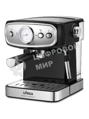 Кофеварка рожковая Ufesa CE7244 BRESCIA черный/серебристый, исп. кофе - молотый, 1.5 л, 850 Вт, 20 бар