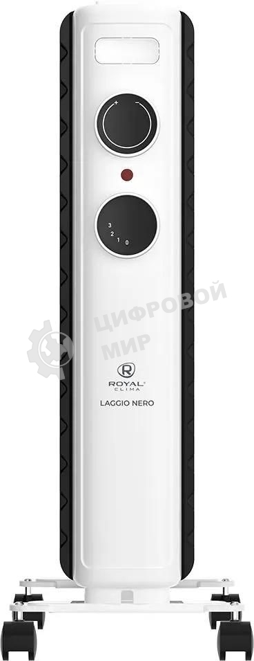 Обогреватель масляный Royal Clima Laggio Nero ROR-LN9-2000M, с терморегулятором, 2000Вт, 8 секций, 3 режима, белый/серый