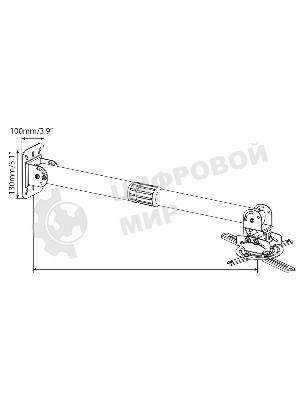 Кронштейн для проектора Cactus CS-VM-PR16L-BK черный макс.13.6кг настенный и потолочный поворот и наклон