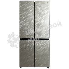 Холодильник Бирюса CD 496 TGG текстурированное бежевое стекло трехкамерный 334/162л морозилка снизу, No Frost, Side by Side