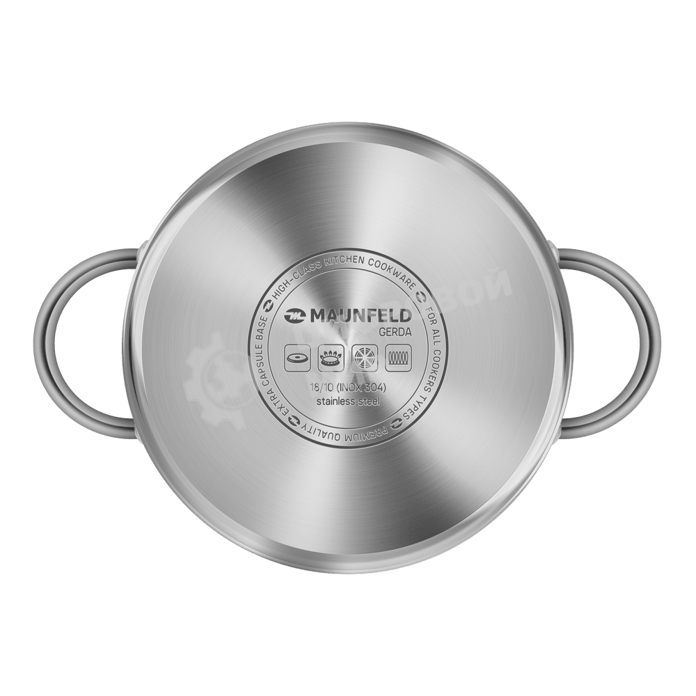 Кастрюля Maunfeld GERDA MCS25S07 из нержавеющей стали со стеклянной крышкой, 18 см, 2,5 л.