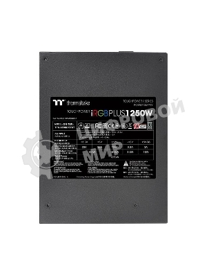 Блок питания Thermaltake ToughPower iRGb PLUS (PS-TPI-1250F3FDTE-1), 1250Вт, 80 PLUS Titanium, 140мм, модульный, черный