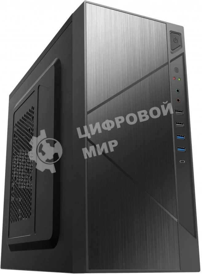 Компьютерный корпус с блоком питания 450Вт. Case Forza mATX case, black, w/PSU 450W 12cm, w/2xUSB 2.0, w/2xUSB 3.0, w/1xType-C (USB 2.0), w/pwr cord, w/o FAN