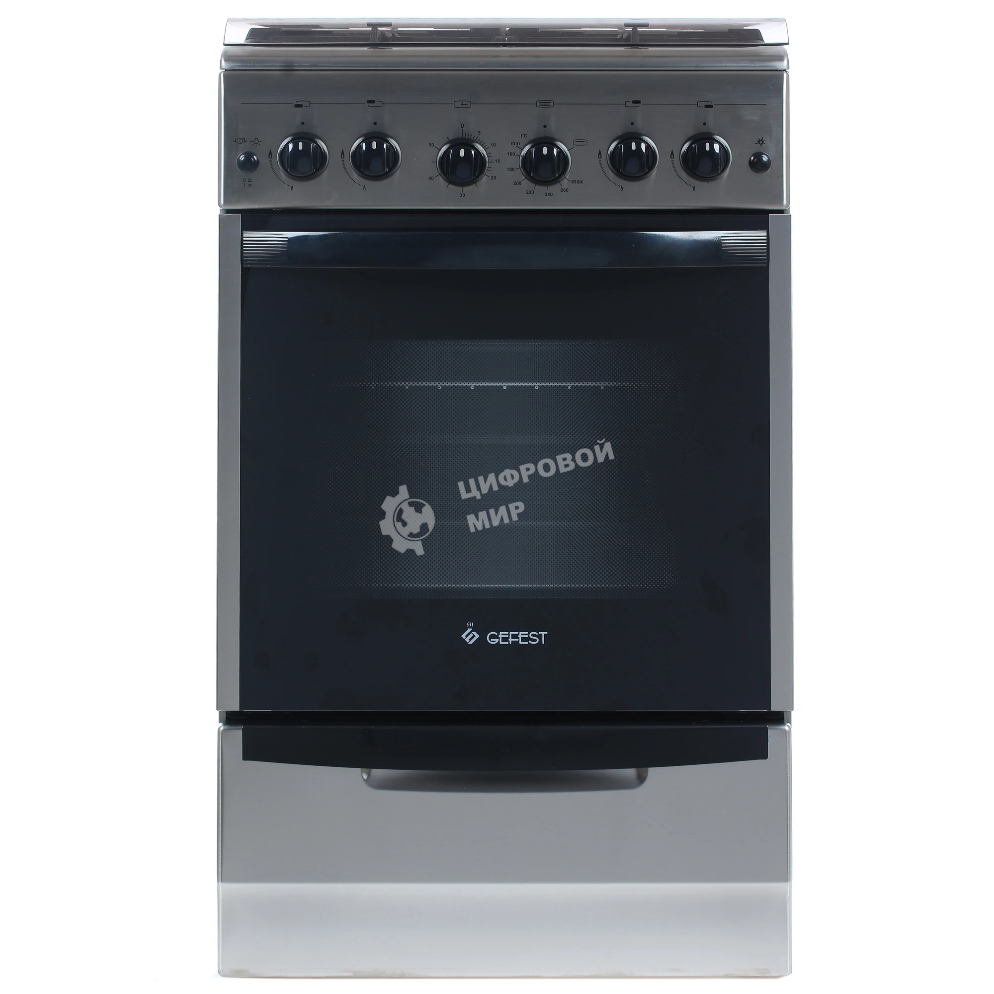 Плита газовая Gefest ПГ 5100-02 0004 серебристый, конфорок 4 шт, духовка 52 л, 50 см x 85 см x 58.5 см