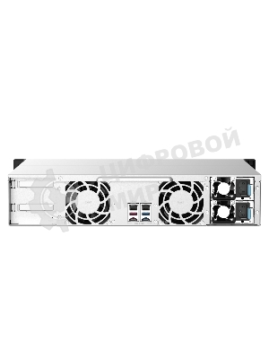 Сетевое хранилище без дисков SMB QNAP TS-1273AU-RP-8G NAS 12 HDD trays, 2x 2.5 GbE, rackmount, 2 PSU. 4-core AMD V1500B2,2 GHz, RAM 8 Gb (8 Gb UDIMM DDR4 (1 x 8 Gb) up to 32 Gb (2 x 16 Gb)). W/o rail kit RAIL-B02