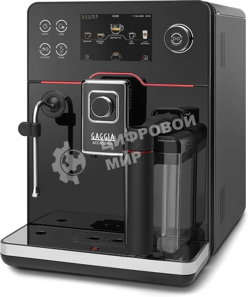 Кофемашина автоматическая Gaggia RI9781/01 NEW ACCADEMIA GLASS черный, молотый/зерновой, 1.6 л, 1900 Вт, 15 бар
