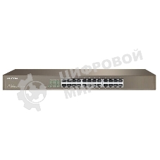 Коммутатор неуправляемый IP-COM F1024 24 порта, 24x100 Мбит/с, установка в стойку, металлический корпус
