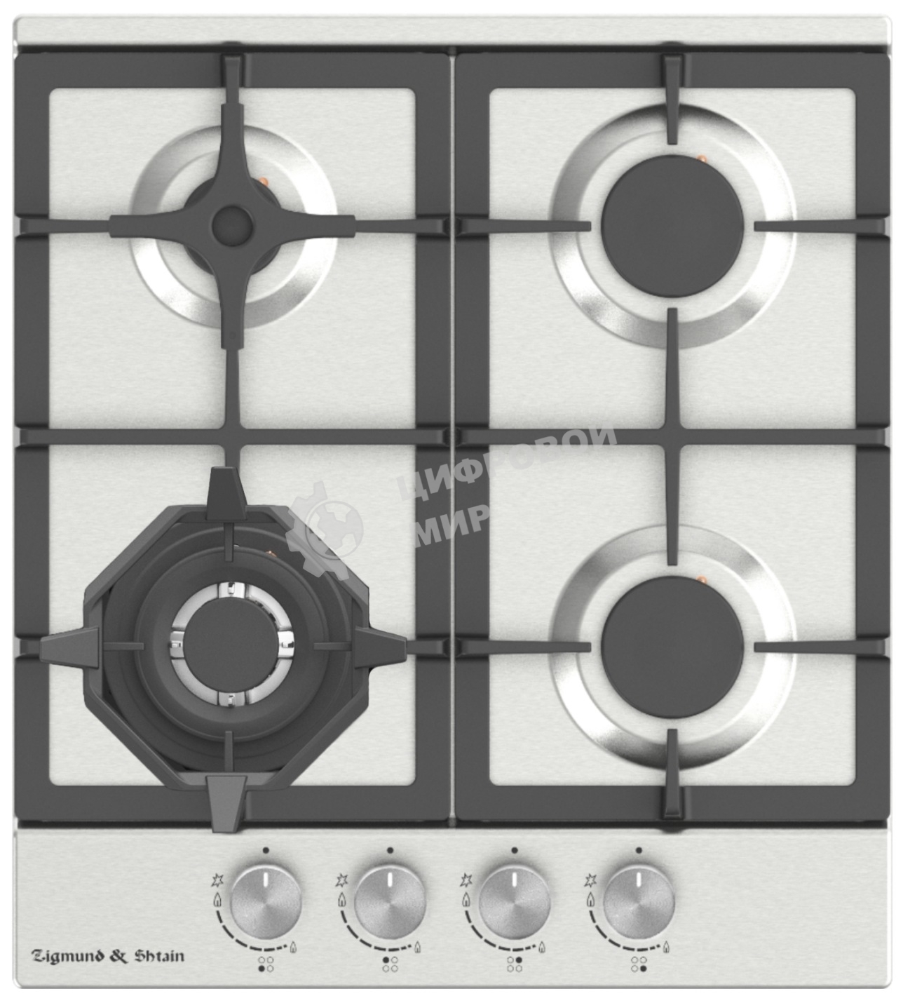 Газовая варочная панель Zigmund & Shtain G 15.4 S независимая, нержавеющая сталь