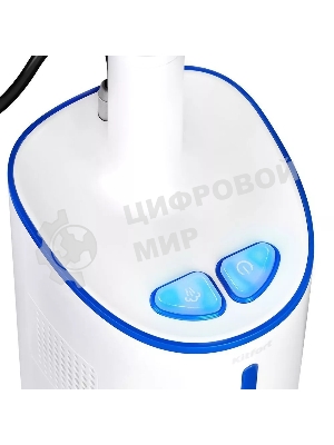 Пылесос вертикальный паровой Kitfort КТ-5157-3 белый/синий, питание от сети, 600 Вт, уборка влажная/паром/сухая, пылесборник 1,2 л