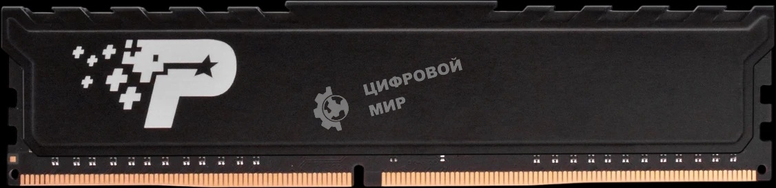 Оперативная память Patriot Signature Premium, DDR4, 16GB (1x16GB), 2666 MHz, CL19, с радиатором, чёрный