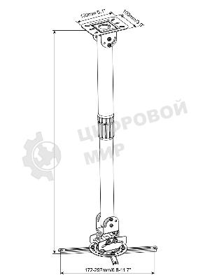 Кронштейн для проектора Cactus CS-VM-PR16L-BK черный макс.13.6кг настенный и потолочный поворот и наклон