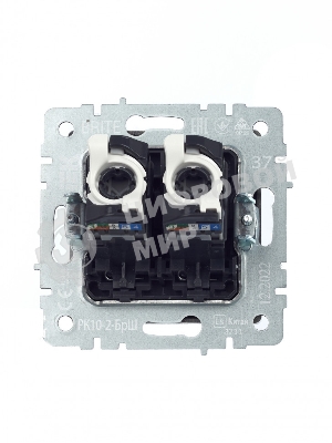 Розетка компьютерная двойная IEK BRITE РК10-2-БрШ (BR-K20-1-K37) СП RJ45 кат.5E шампань