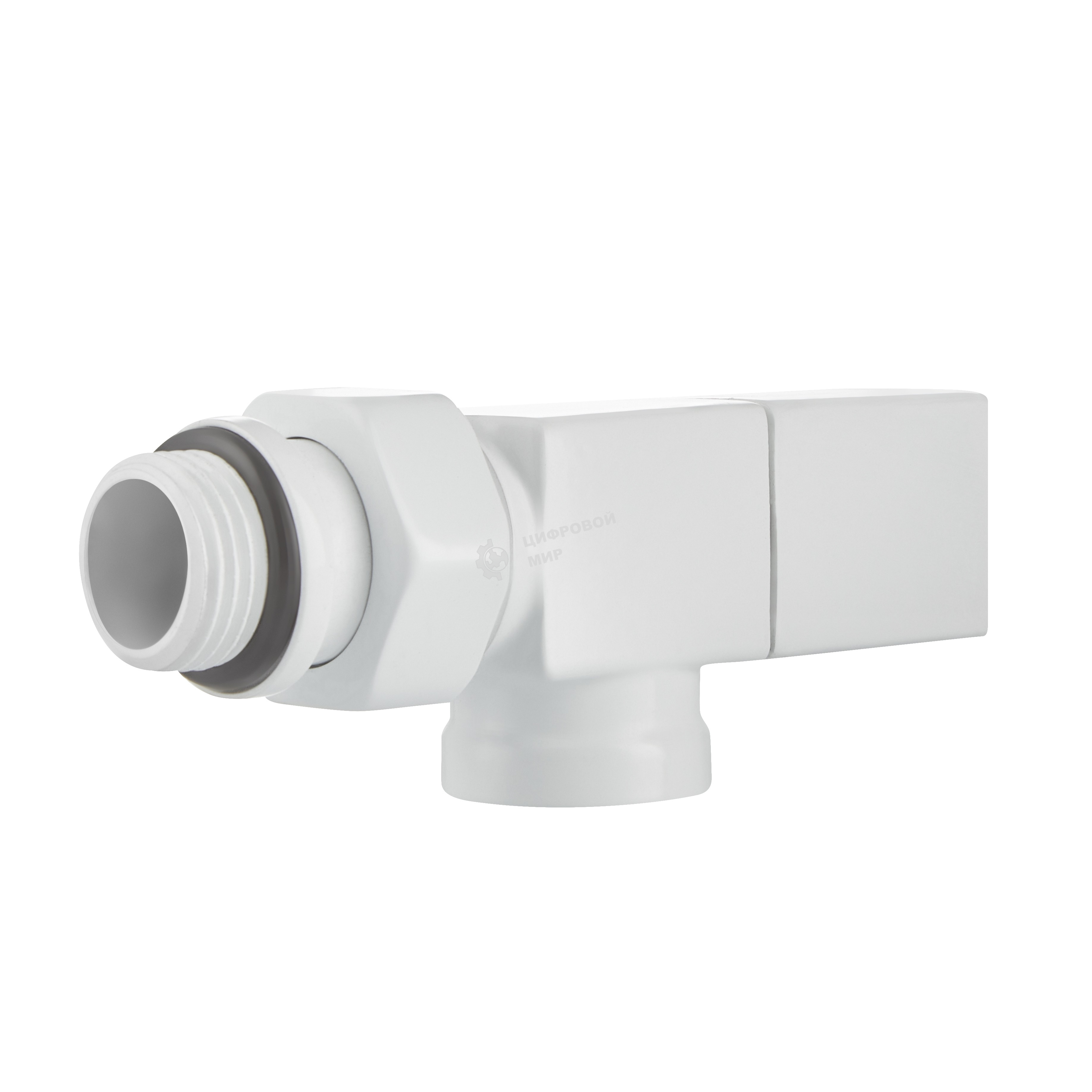 Набор дизайн-вентилей Royal Thermo CUBE, осевой (белый) 1/2