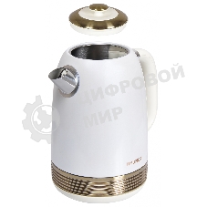 Чайник электрический Hyundai HYK-S4500 1.7 л, 2200 Вт, жемчужный/золотистый (корпус: нержавеющая сталь/пластик)