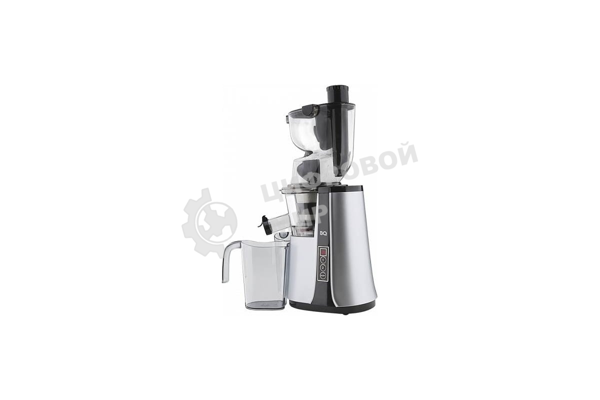 Соковыжималка BQ J2004 чёрный/серебристый, шнековая вертикальная, 200 Вт, 900 мл, электронное, реверс