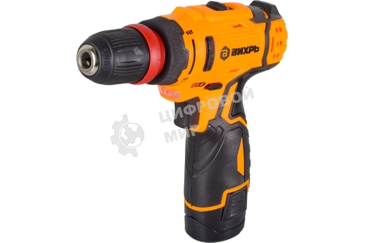 Дрель-шуруповерт аккумуляторная Вихрь ДА-12Л-2КC 72/14/33, Аккумуляторная, 12В, 2 АКБ, Кейс
