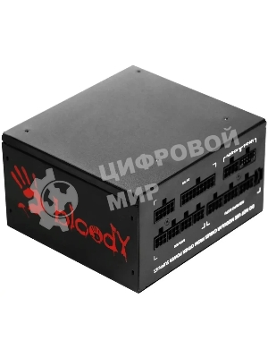Блок питания Bloody BD-PS750G, 750Вт, 80 PLUS Gold, 120мм, модульный, черный