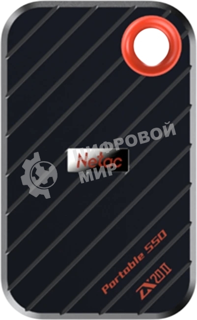 Внешний SSD Netac ZX20 II, 512 Gb, USB 3.2 Gen 2x2 Type-C, R/W 2000/1800, черный